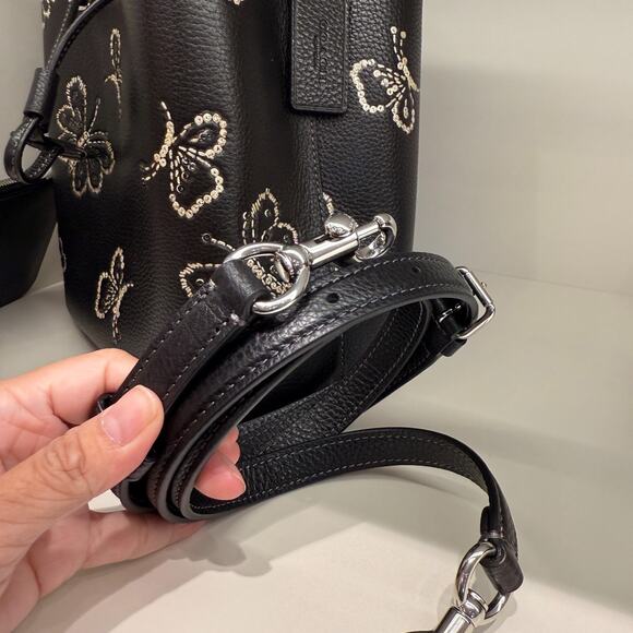 Coach Rowan Bucket Bag With Butterfly Print CCK89 Black - Picture 4 of 9
